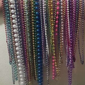 Lot of Colorful Mardi Gras Beaded Necklaces (50+)